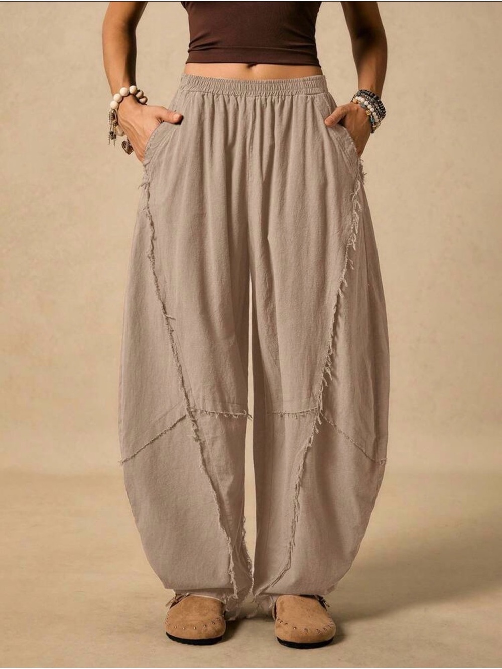 Boutique Barrel Frayed Hem Pant, Various Sizes NWT - Picture 3 of 3